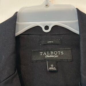 Black blazer. Talbots 3/4 length sleeve jacket.